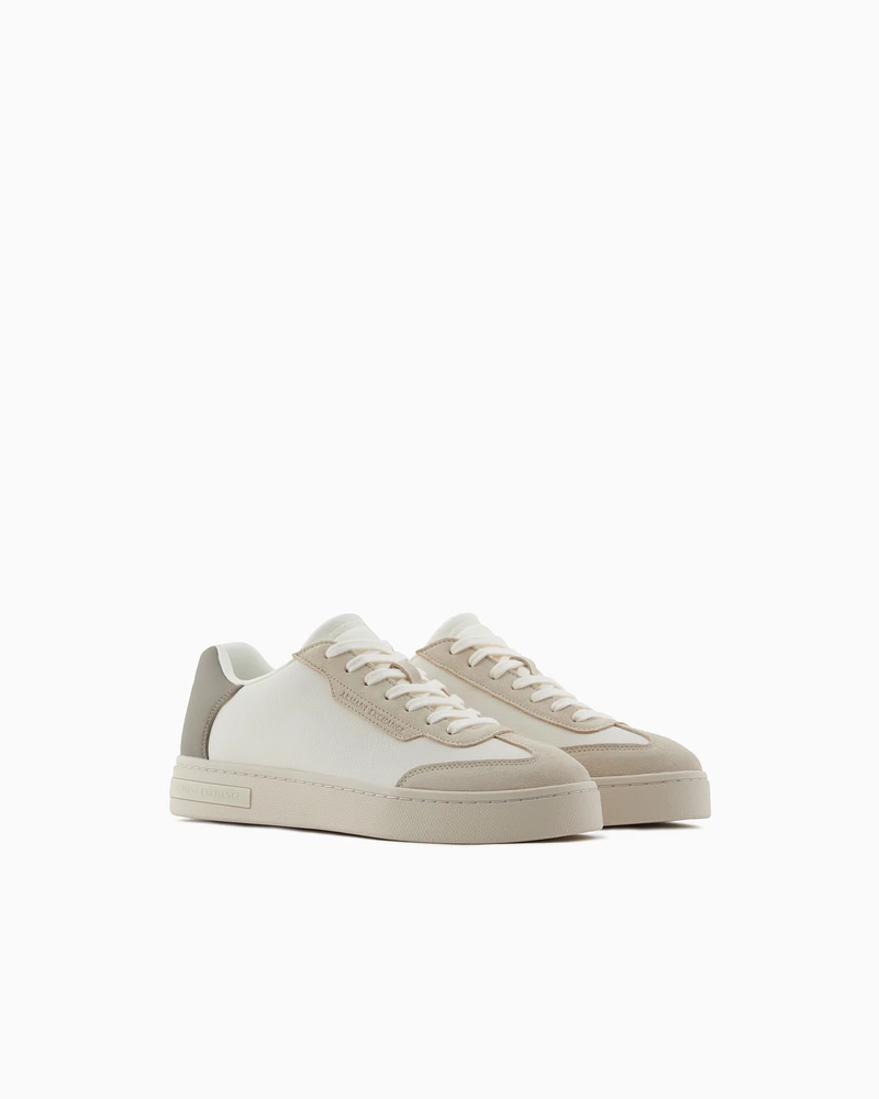 Armani Exchange - Sneakers with contrasting inserts, Man, Beige, Size: