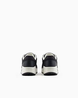 Armani Exchange - Sneakers with side logo and contrasting inserts, Man, Navy Blue, Size: