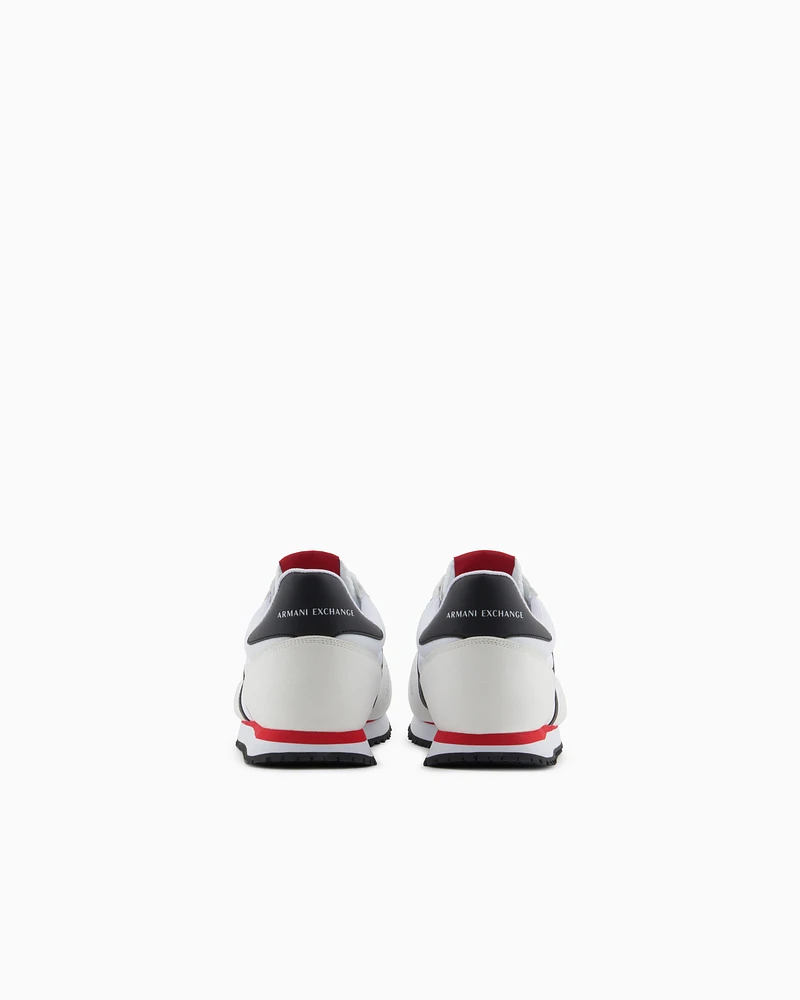 Armani Exchange - Sneakers eco-suede, mesh and nylon, Man, White, Size: