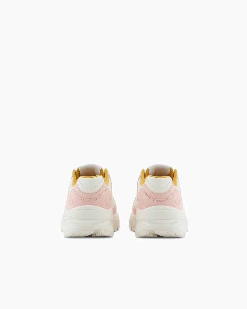 Armani Exchange - Chunky sneakers with contrasting inserts, Woman, Pink, Size: