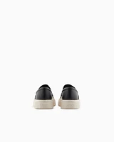 Armani Exchange - Smooth leather slip on, Man, Black, Size: