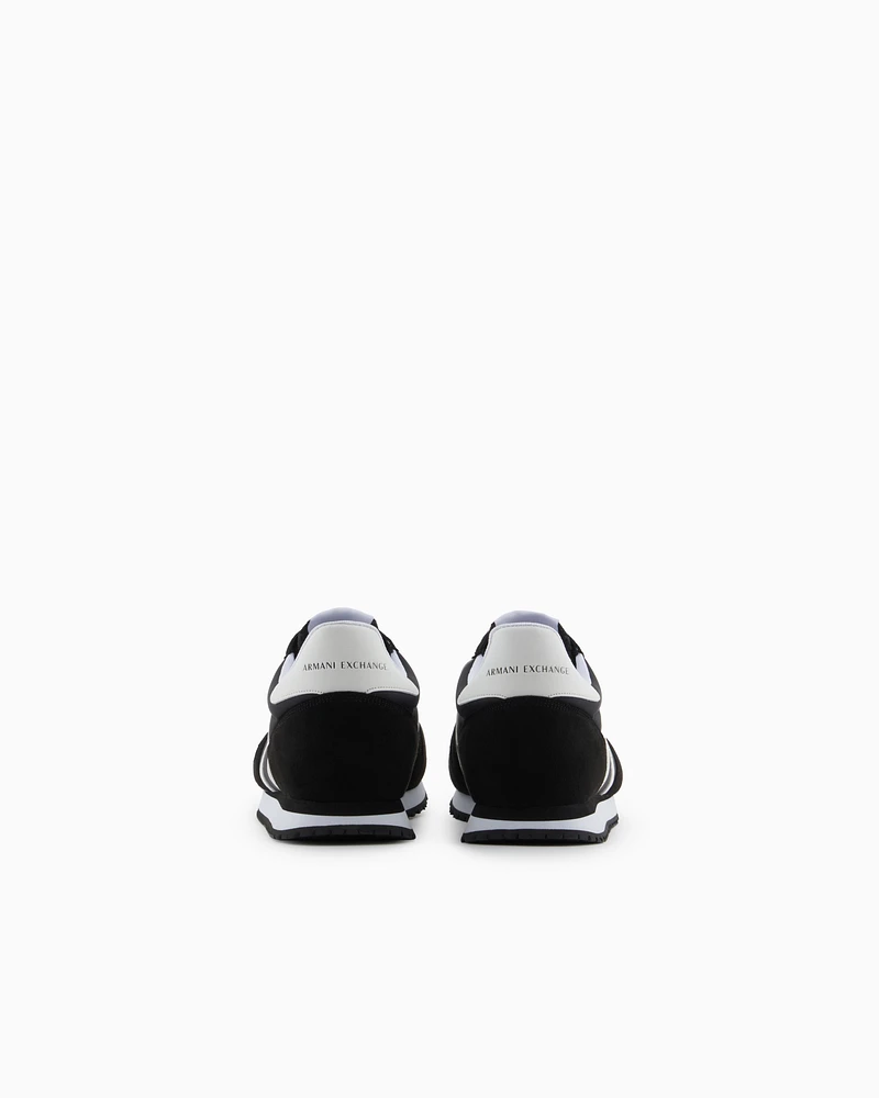 Armani Exchange - Sneakers eco-suede, mesh and nylon, Man, Black, Size: