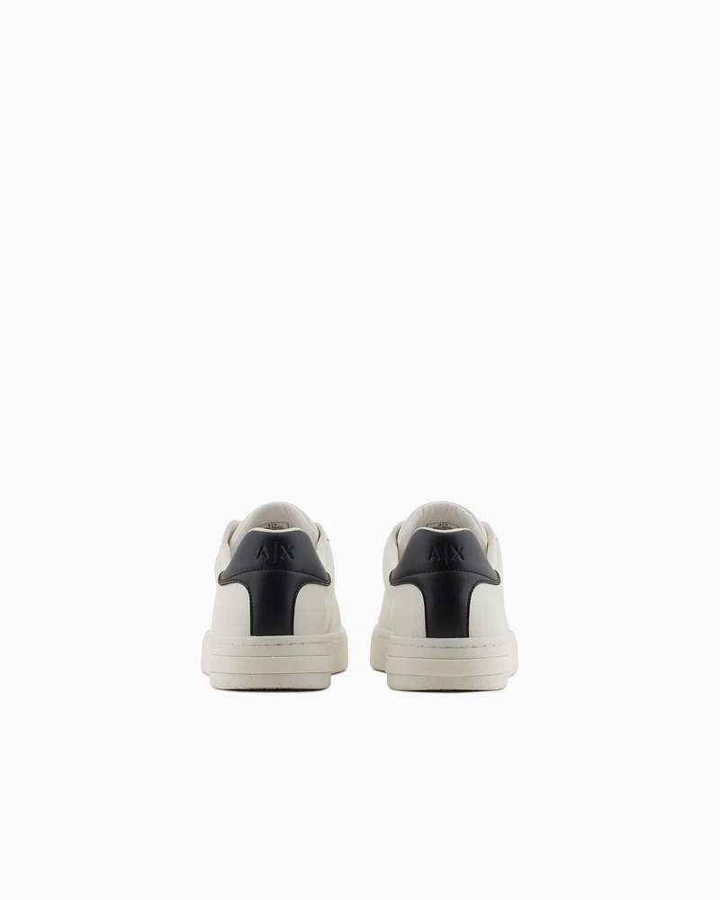 Armani Exchange - Leather sneakers with logo on the sole, Man, Two-tone, Size: