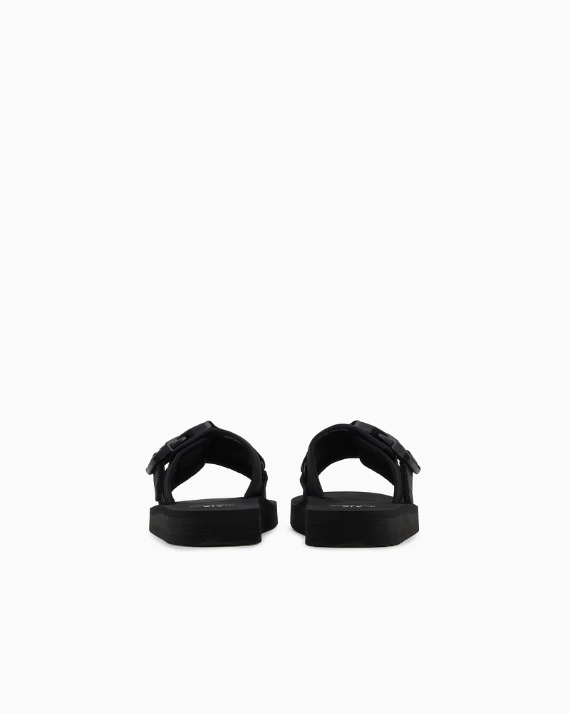 Armani Exchange - Slippers with crossed bands, Man, Black, Size: