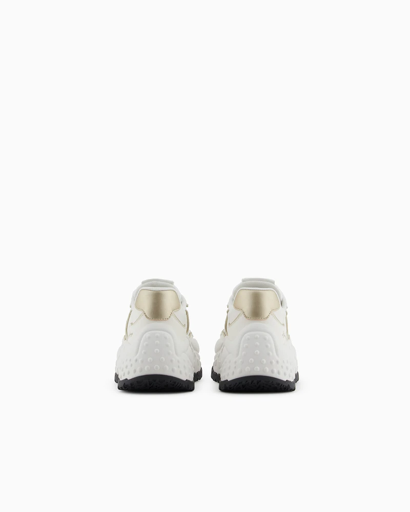 Armani Exchange - Chunky sneakers with contrasting inserts, Woman, White, Size: