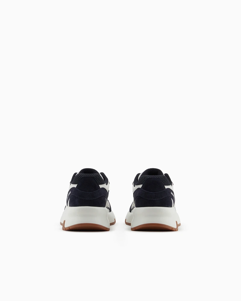 Armani Exchange - Oversized sneakers with contrasting inserts, Man, White, Size: