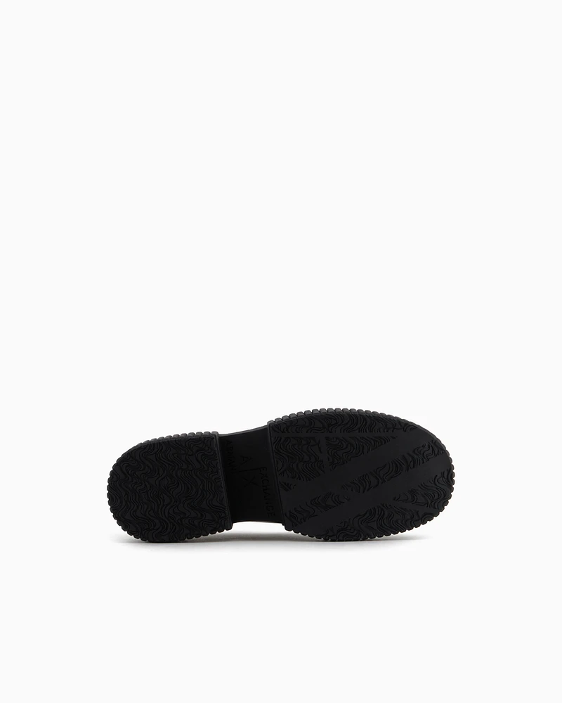 Armani Exchange - Quilted leather amphibians, Woman, Black, Size: