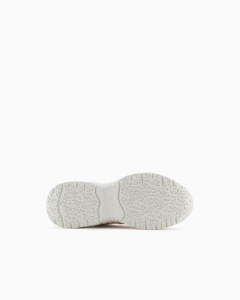 Armani Exchange - Chunky sneakers with contrasting inserts, Woman, Pink, Size: