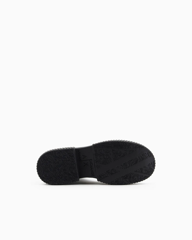Armani Exchange - Real leather amphibians, Woman, Black, Size: