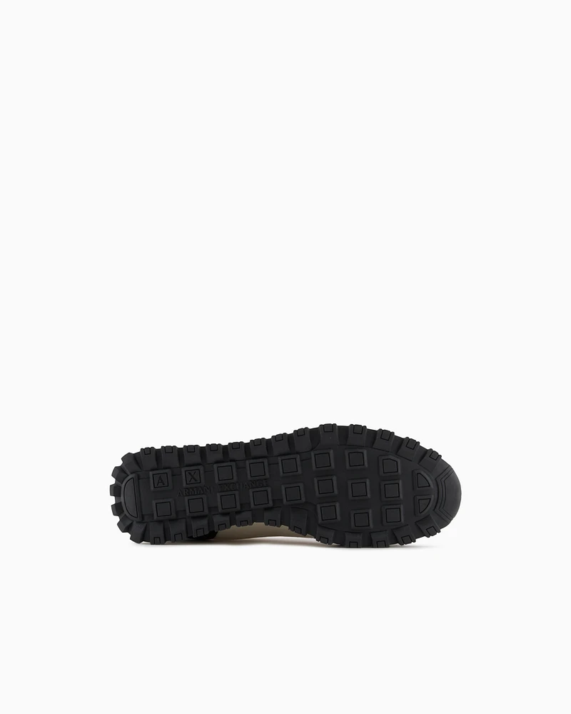 Armani Exchange - Sneakers eco-suede, mesh and nylon, Man, White, Size: