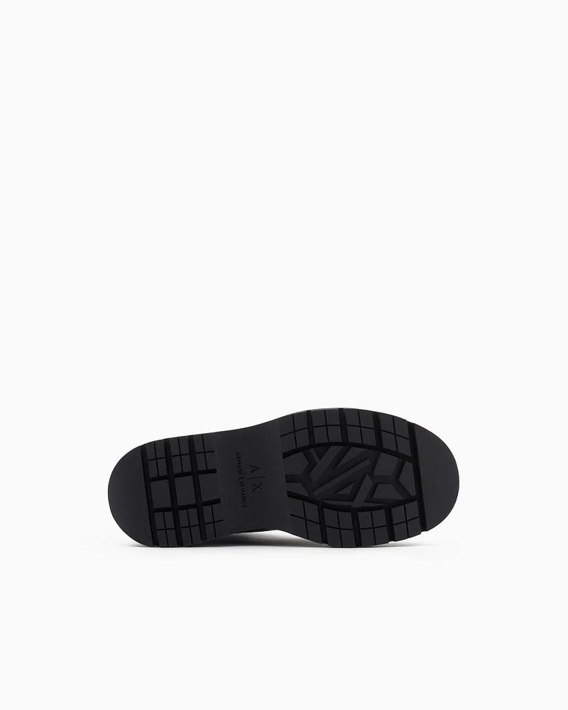 Armani Exchange - Genuine leather moccasins, Man, Black, Size: