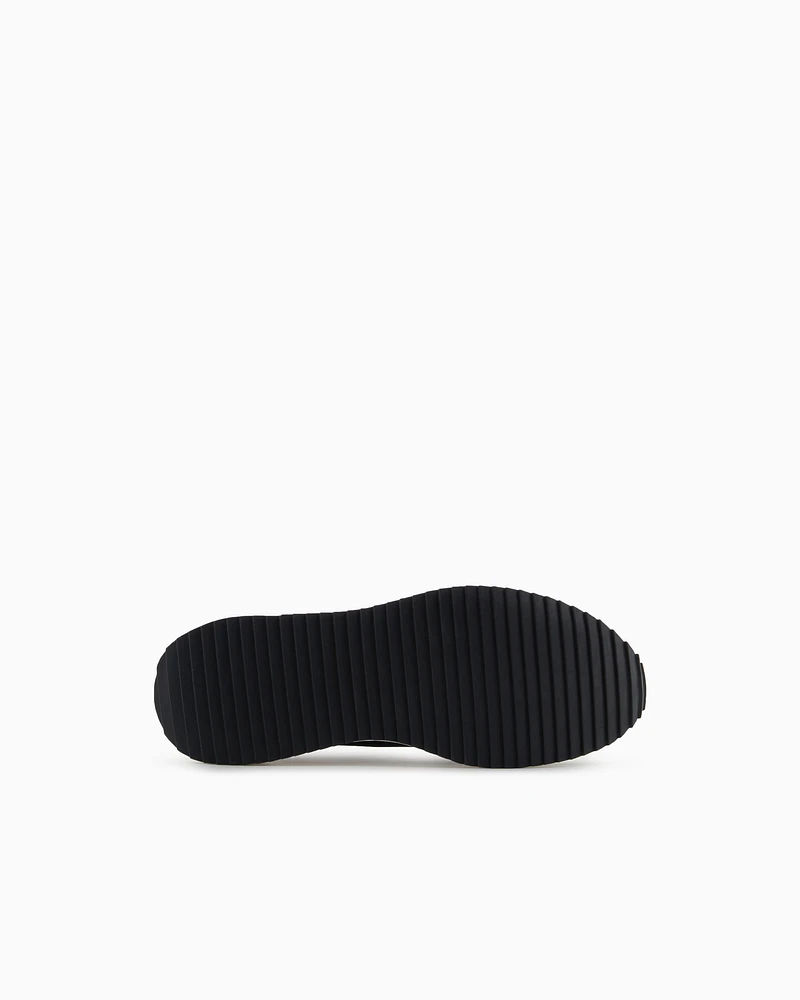 Armani Exchange - Mesh Sock Sneakers, Man, Black, Size: