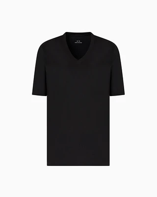 Armani Exchange - Slim fit T-shirt with V-neck, Man, Black, Size: