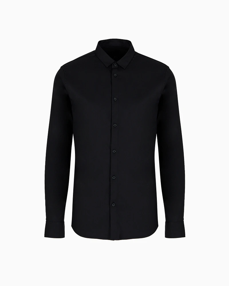 Armani Exchange - Regular fit shirt ultra stretch fabric, Man, Black, Size: