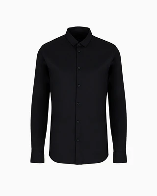 Armani Exchange - Regular fit shirt ultra stretch fabric, Man, Black, Size: