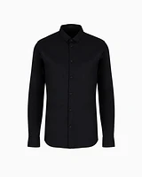 Armani Exchange - Regular fit shirt ultra stretch fabric, Man, Black, Size:
