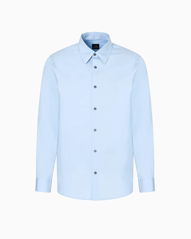 Armani Exchange - Regular fit cotton and lyocell shirt, Man, Light Blue, Size: