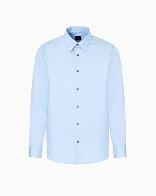 Armani Exchange - Regular fit cotton and lyocell shirt, Man, Light Blue, Size: