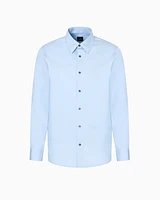 Armani Exchange - Regular fit cotton and lyocell shirt, Man, Light Blue, Size: