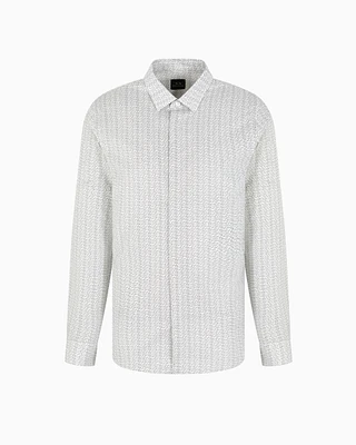 Armani Exchange - Slim fit micro-pattern shirt, Man, White, Size: