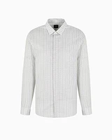 Armani Exchange - Slim fit micro-pattern shirt, Man, White, Size: