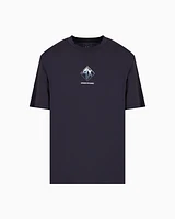 Armani Exchange - Regular fit T-shirt with logo print, Man, Navy Blue, Size: