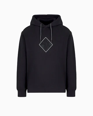Armani Exchange - Hoodie with maxi logo on the chest, Man, Navy Blue, Size: