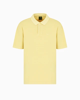 Armani Exchange - Used effect cotton piquet polo, Man, Yellow, Size: