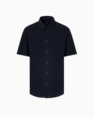 Armani Exchange - Regular fit short sleeve shirt, Man, Navy Blue, Size: