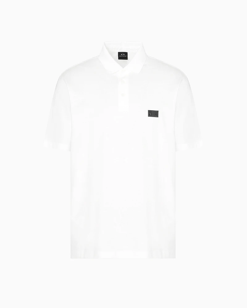 Armani Exchange - Regular fit mercerised cotton polo, Man, White, Size: