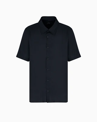 Armani Exchange - Regular fit shirt lyocell twill, Man, Black, Size: