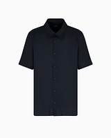 Armani Exchange - Regular fit shirt lyocell twill, Man, Black, Size: