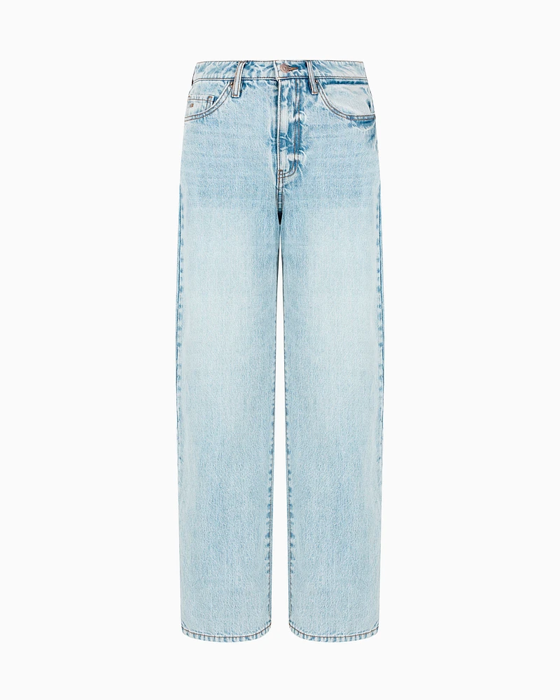 Armani Exchange - Relaxed fit jeans ASV rigid denim, Woman, Blue, Size: