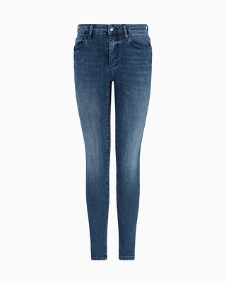 Armani Exchange - J69 super skinny jeans stretch denim, Woman, Blue, Size: