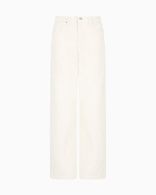 Armani Exchange - ASV Cotton and Lyocell Dye Denim Relaxed Fit Jeans, Woman, White, Size: