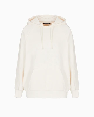 Armani Exchange - Oversized hoodie with logo, Woman, White, Size: