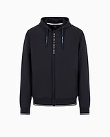 Armani Exchange - Stretch fabric zip-up sweatshirt, Man, Navy Blue, Size:
