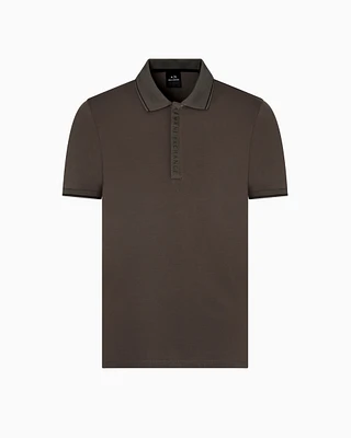 Armani Exchange - Polo with contrasting logo cotton spandex, Man, Green, Size:
