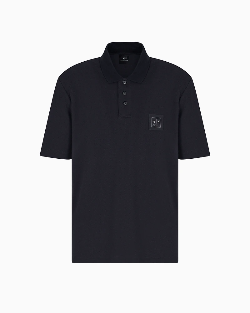 Armani Exchange - Regular fit pique polo, Man, Navy Blue, Size: