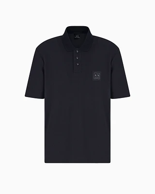 Armani Exchange - Regular fit pique polo, Man, Navy Blue, Size: