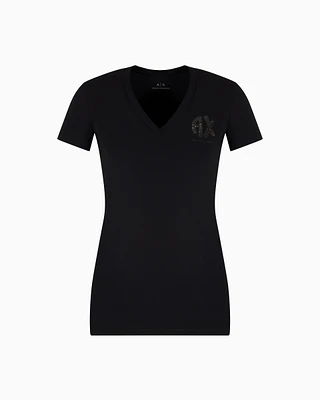 Armani Exchange - Slim Fit T-Shirts, Woman, Black, Size: