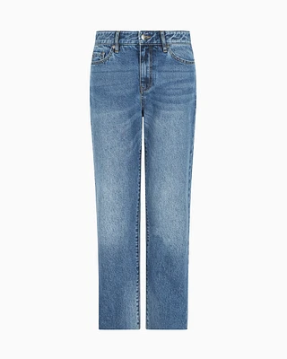 Armani Exchange - Boyfriend jeans stiff cotton with used effect, Woman, Blue, Size: