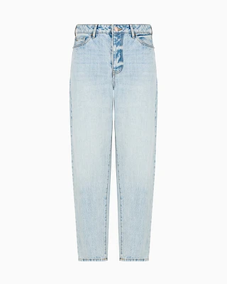 Armani Exchange - Carrot fit jeans rigid denim, Woman, Blue, Size: