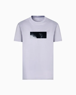 Armani Exchange - Regular fit t-shirt with vinyl logo print, Man, Purple, Size:
