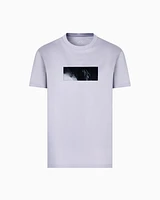 Armani Exchange - Regular fit t-shirt with vinyl logo print, Man, Purple, Size: