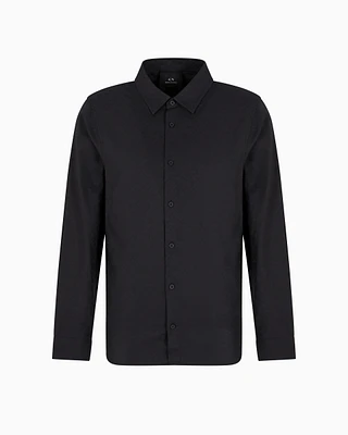 Armani Exchange - Regular fit cotton jacquard shirt, Man, Black, Size: