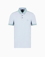 Armani Exchange - Cotton polo with contrasting details, Man, Light Blue, Size: XS