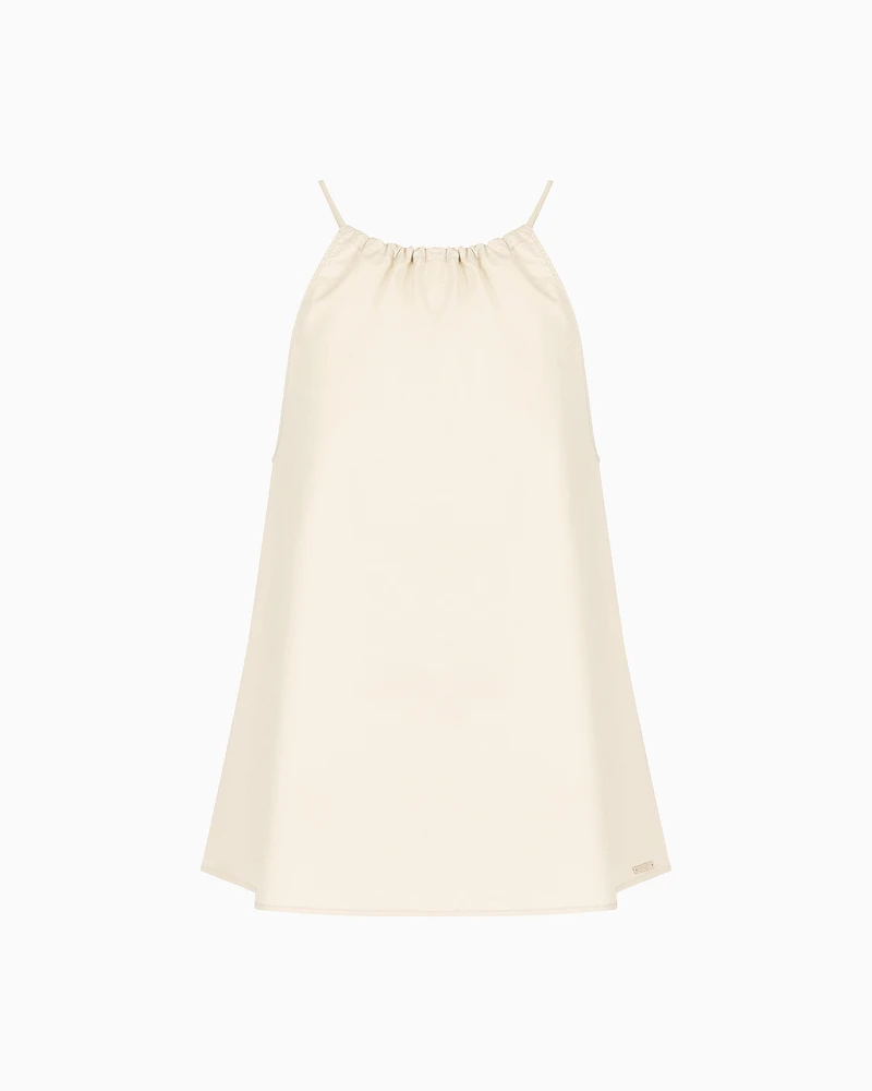 Armani Exchange - ASV Cotton Flared Top, Woman, Beige, Size: