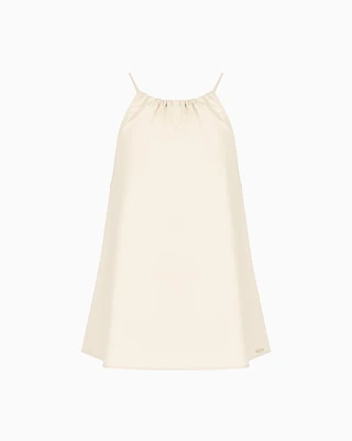 Armani Exchange - ASV Cotton Flared Top, Woman, Beige, Size: