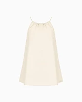 Armani Exchange - ASV Cotton Flared Top, Woman, Beige, Size: